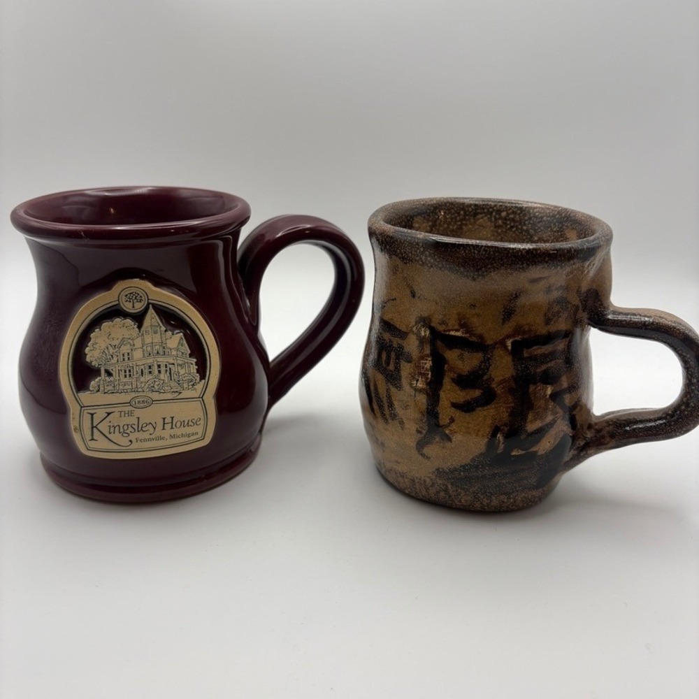 Deneen Pottery Kingsley House Mug & Artisan Studio Pottery‎ Brown Glaze Mug Set